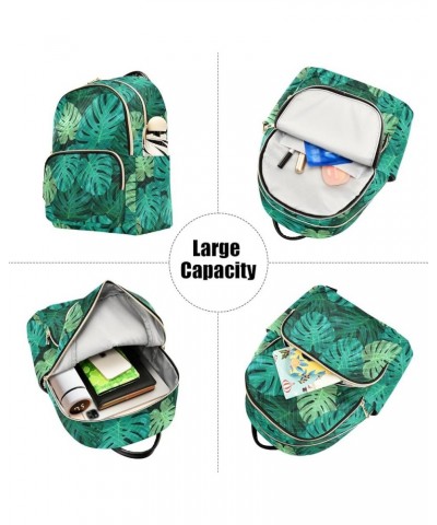 Mini Backpack for Women, Tropical Leaves Of Palm Tree Travel Backpack Purse for Ladies, Small Bookbag Daypack Shoulder Bag M ...