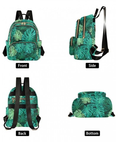 Mini Backpack for Women, Tropical Leaves Of Palm Tree Travel Backpack Purse for Ladies, Small Bookbag Daypack Shoulder Bag M ...