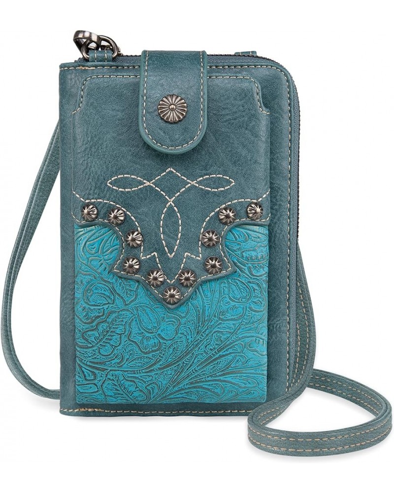 Small Crossbody Cell Phone Purses for Women Western CellPhone Wallet Bags with Coin Pocket Z-turquoise 2005 $17.48 Crossbody ...