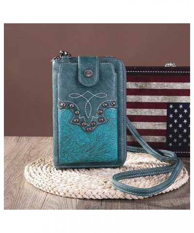 Small Crossbody Cell Phone Purses for Women Western CellPhone Wallet Bags with Coin Pocket Z-turquoise 2005 $17.48 Crossbody ...