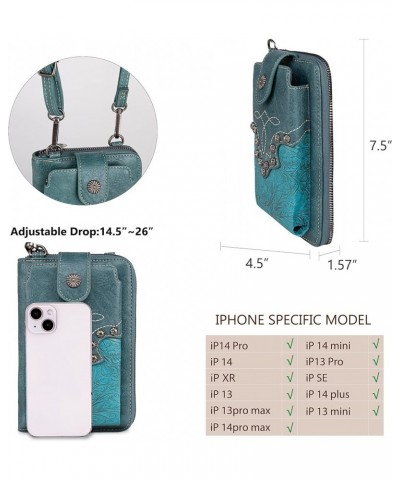 Small Crossbody Cell Phone Purses for Women Western CellPhone Wallet Bags with Coin Pocket Z-turquoise 2005 $17.48 Crossbody ...