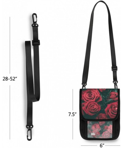 Small Crossbody Cell Phone Purse Bag 4 for Women Wallet Purse Roses Mini Messenger Shoulder Handbag 31 $11.39 Crossbody Bags