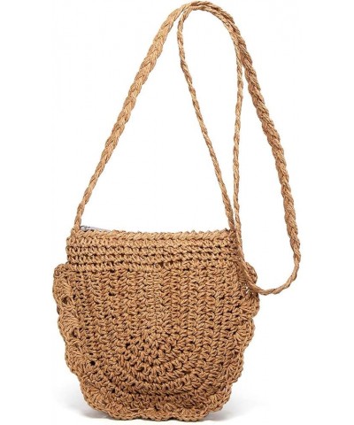 Straw Crossbody Bag Women Weave Shoulder Bag Round Summer Beach Purse and Handbags, Light Beige, Medium Brown 4 $25.11 Totes