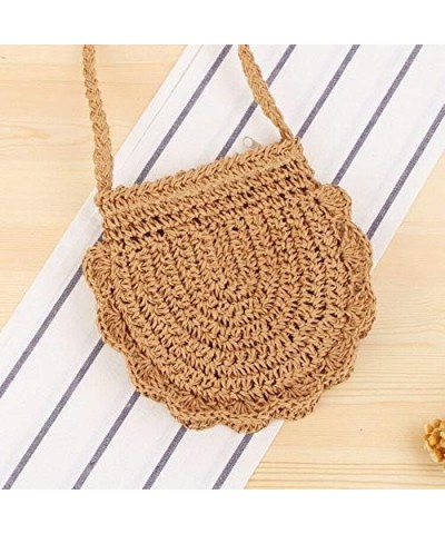 Straw Crossbody Bag Women Weave Shoulder Bag Round Summer Beach Purse and Handbags, Light Beige, Medium Brown 4 $25.11 Totes