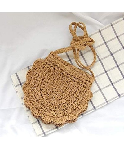 Straw Crossbody Bag Women Weave Shoulder Bag Round Summer Beach Purse and Handbags, Light Beige, Medium Brown 4 $25.11 Totes