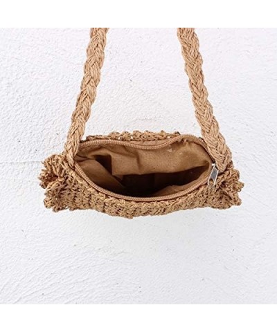 Straw Crossbody Bag Women Weave Shoulder Bag Round Summer Beach Purse and Handbags, Light Beige, Medium Brown 4 $25.11 Totes