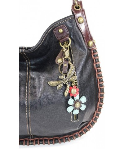 Handbags Charming Crossbody or Shoulder Convertible Large Purse - BLACK Metal Dragonfly-1 $34.32 Crossbody Bags