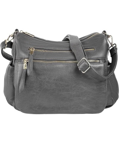 Women's Crossbody Shoulder Bag Roomy Multi Pockets Purse Handbag Travel Satchel Hobo Messenger Bag Dark Grey $13.05 Satchels