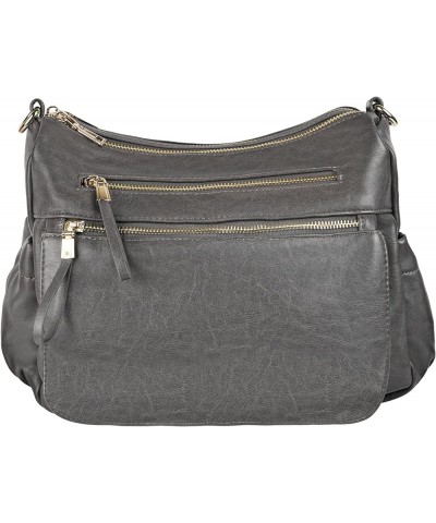 Women's Crossbody Shoulder Bag Roomy Multi Pockets Purse Handbag Travel Satchel Hobo Messenger Bag Dark Grey $13.05 Satchels