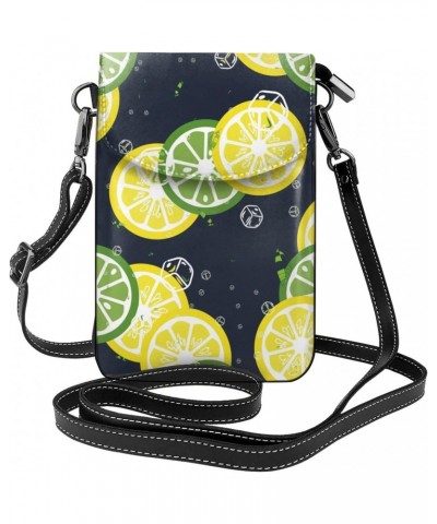 Fruity Lemon Pattern Small Crossbody Bags for Women Cell Phone Purse Shoulder Bag Wallet $13.93 Crossbody Bags