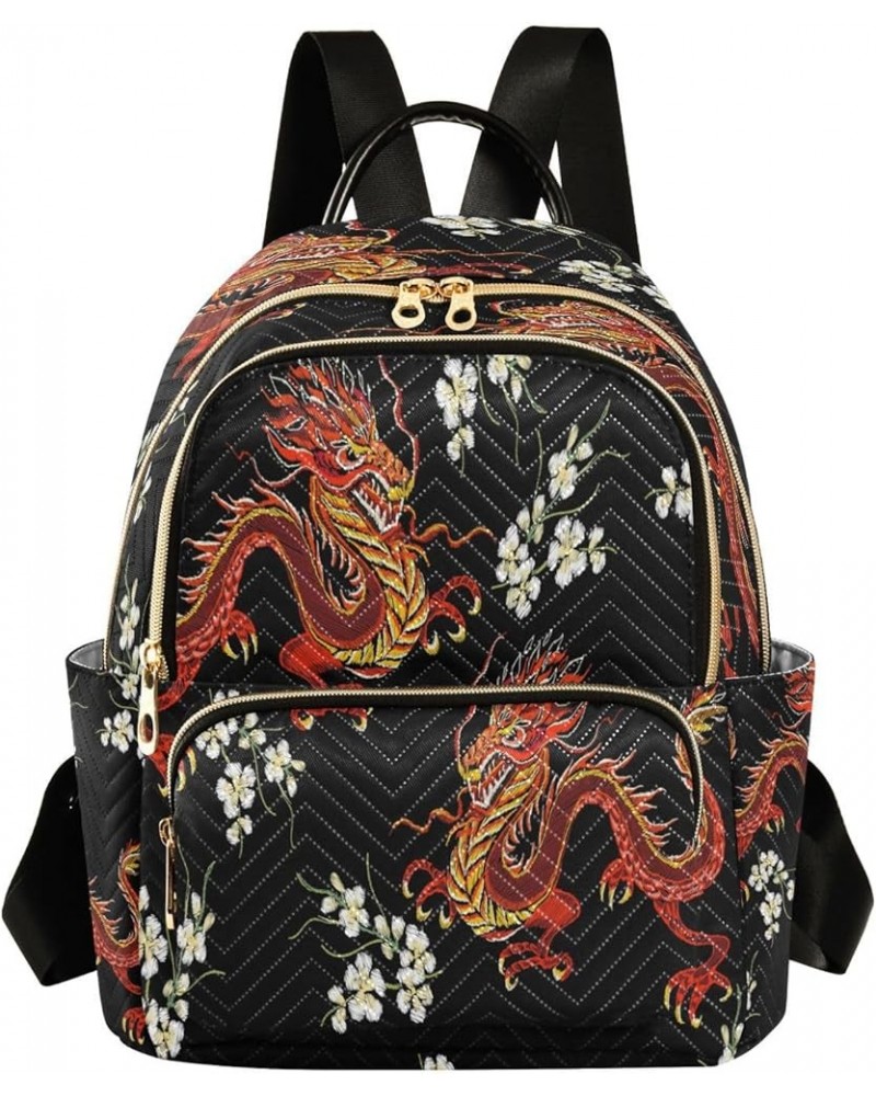 Fashion Backpack Mini Backpack Purse Casual Daily Backpack Chinese Dragons for Travel for College Work Medium $19.71 Backpacks