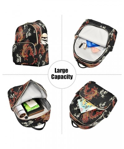 Fashion Backpack Mini Backpack Purse Casual Daily Backpack Chinese Dragons for Travel for College Work Medium $19.71 Backpacks