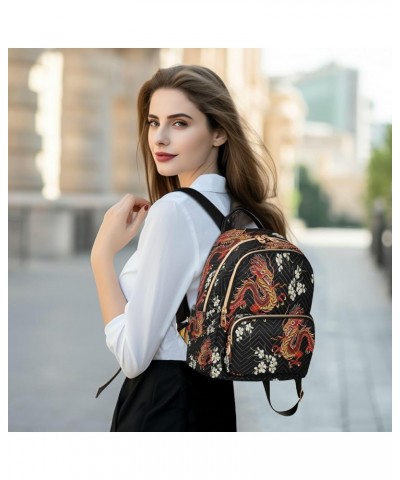 Fashion Backpack Mini Backpack Purse Casual Daily Backpack Chinese Dragons for Travel for College Work Medium $19.71 Backpacks