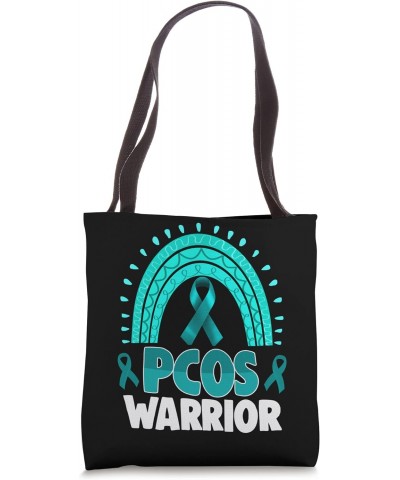 PCOS Warrior Women Ovarian Cancer Awareness Ribbon Tote Bag $11.00 Totes