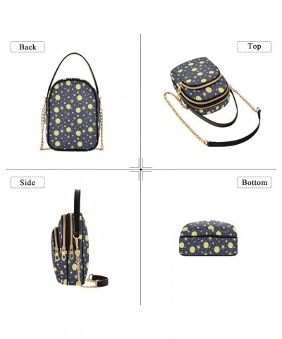 Moon and Stars Pattern Crossbody Bags for Women Multi Pocket Shoulder Handbags with Adjustable Strap $14.81 Crossbody Bags