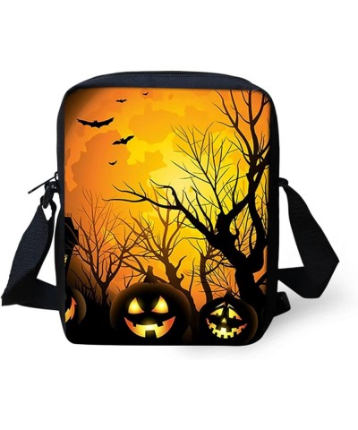 Fashion Crossbody Handbag, Small Shoulder Purse for Women Men Kids Messenger Bag Halloween Pumpkin $9.24 Satchels