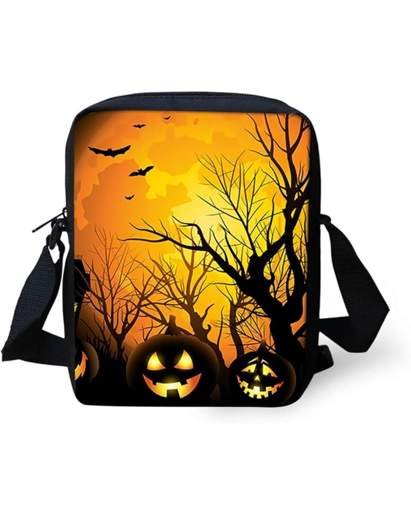 Fashion Crossbody Handbag, Small Shoulder Purse for Women Men Kids Messenger Bag Halloween Pumpkin $9.24 Satchels