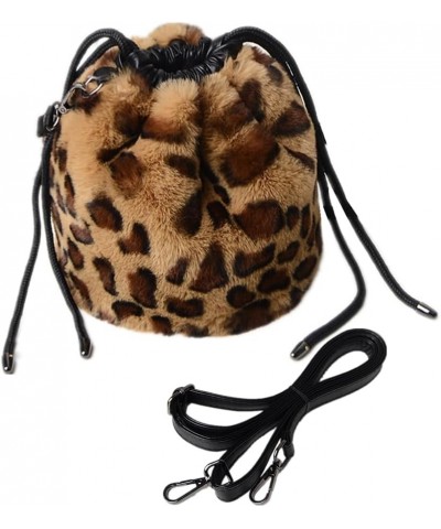 Women Faux Fur Crossbody Shoulder Bag Furry Plush Handbag Leopard Clutch Purse Fashion Gift Leopard $13.60 Shoulder Bags