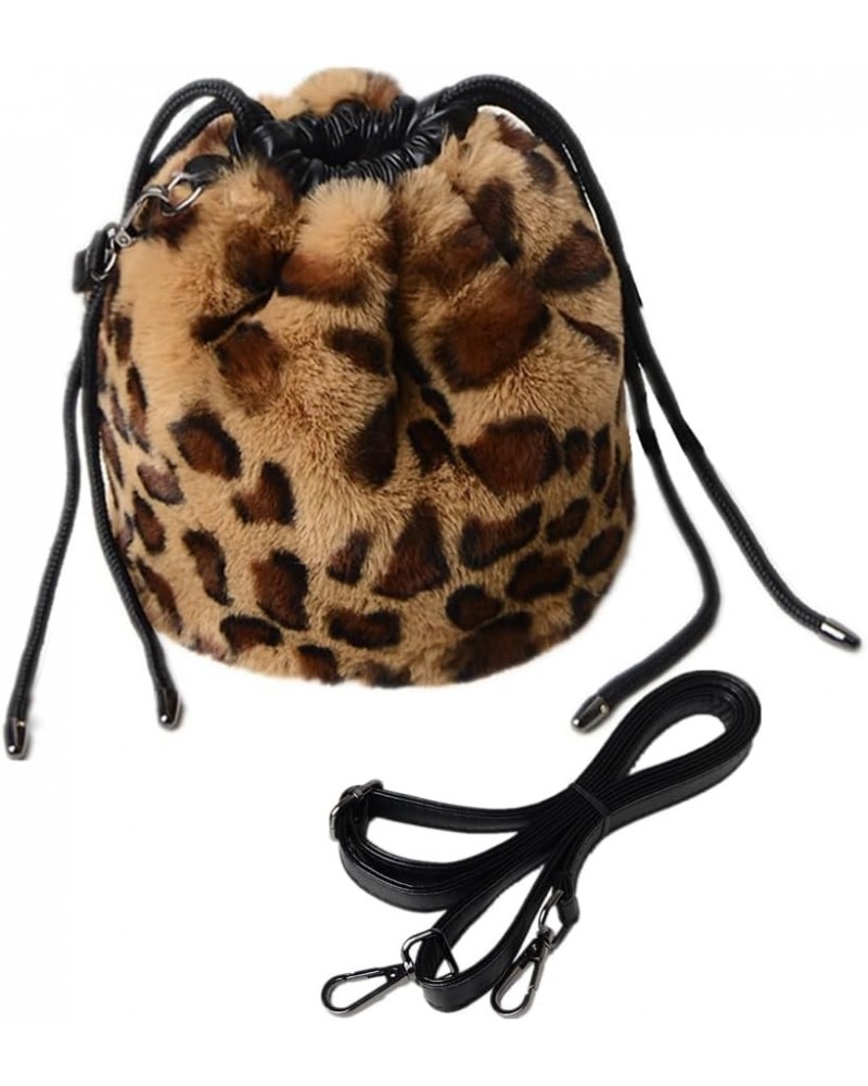 Women Faux Fur Crossbody Shoulder Bag Furry Plush Handbag Leopard Clutch Purse Fashion Gift Leopard $13.60 Shoulder Bags