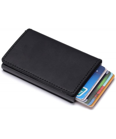 Leather Credit Card Holder Non-scan Slim Vintage Wallet Metal Blocking Wallet 1Pcs (Color : Coffee ZF9189598) Black $28.62 Wa...