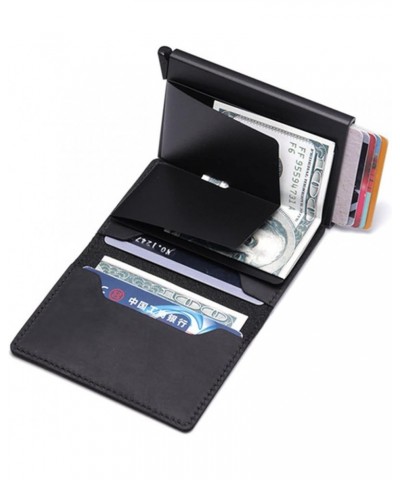 Leather Credit Card Holder Non-scan Slim Vintage Wallet Metal Blocking Wallet 1Pcs (Color : Coffee ZF9189598) Black $28.62 Wa...