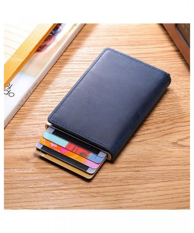 Leather Credit Card Holder Non-scan Slim Vintage Wallet Metal Blocking Wallet 1Pcs (Color : Coffee ZF9189598) Black $28.62 Wa...