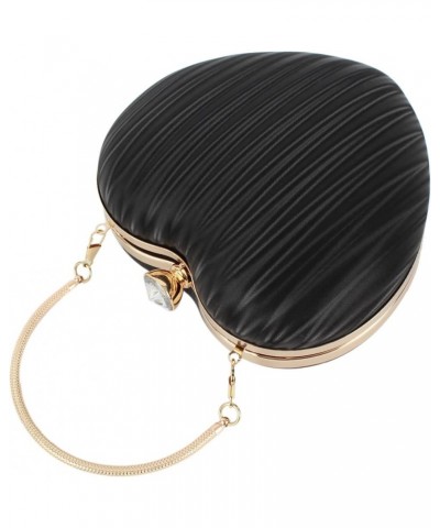 Mily Heart Shape Clutch Bag Messenger Shoulder Handbag Tote Evening Bag Purse 7033+black $16.23 Evening Bags