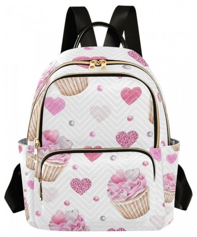 Women Backpack Pink Silver Donut Heart Anti-Theft Travel Backpack with Luggage Belt Lightweight Handbag Lady Purse Roomy Doub...