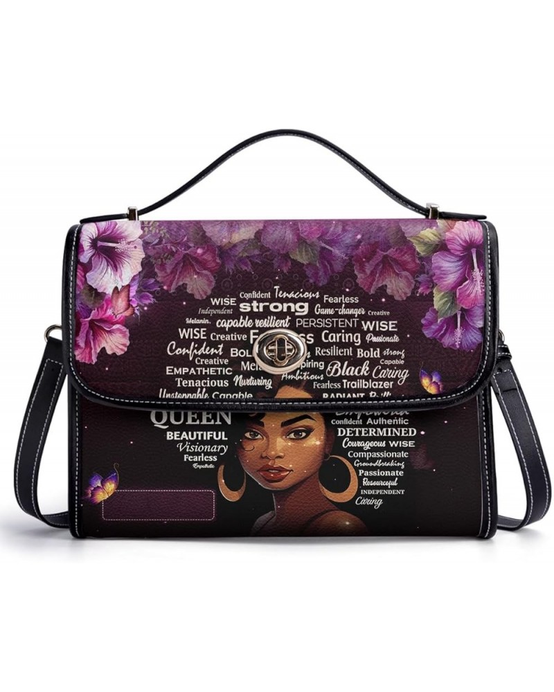 Personalized Leather Satchel Bag For Women - African Pride Woman Purses - Gifts For Black Women African Queen Black Queen $34...