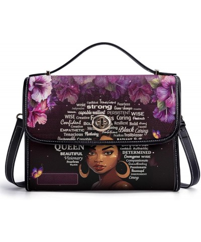 Personalized Leather Satchel Bag For Women - African Pride Woman Purses - Gifts For Black Women African Queen Black Queen $34...