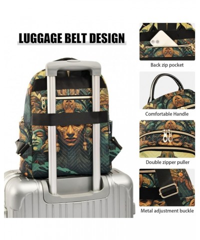 Medium Fashion Backpack for Women Aztec Statue Print Ladies Travel Daypack Aesthetic Shoulder Bag 11.4×6.1×14.1 IN $16.92 Bac...