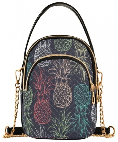 Cell Phone Purse Tropical Rainbow Pineapple Cool Crossbody Handbag Durable Shoulder Bag Sturdy Travel Pouch Compact Chic Bag ...