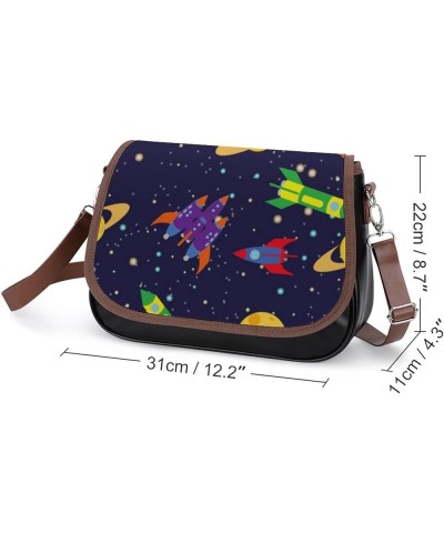 Leather Hobo Bags Women's Crossbody Shoulder Bag Classic City Top Handle Satchels Star Planet Galaxy Color6 $26.49 Hobo Bags