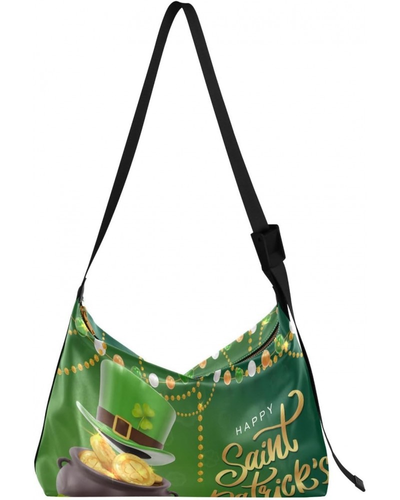 Splendid St Patricks Day Hobo Crossbody Bags for Women Leather Large Shoulder Bag Cross Body Shamro Green Trendy Womens Tote ...