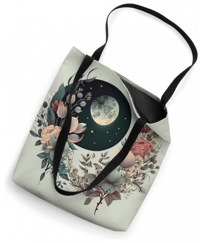 Floral Moon Phase flower crescent moon cool eclipse moon Tote Bag $10.14 Totes