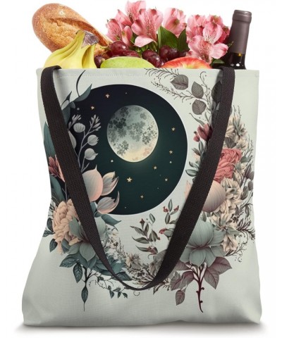 Floral Moon Phase flower crescent moon cool eclipse moon Tote Bag $10.14 Totes