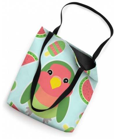 Kawaii Parrot Chubby Green Birb Art Minimal Lovebird Doodle Tote Bag $15.93 Totes