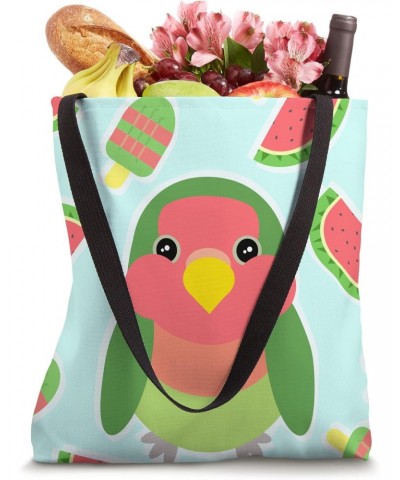 Kawaii Parrot Chubby Green Birb Art Minimal Lovebird Doodle Tote Bag $15.93 Totes