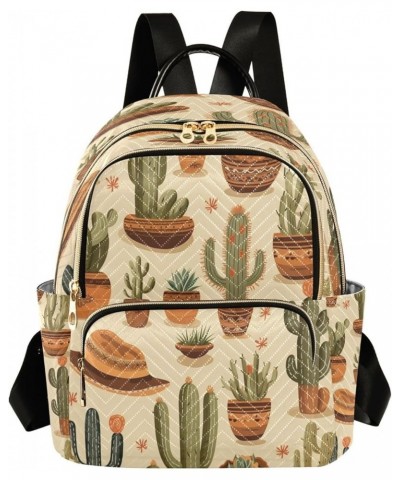 Retro Cactus Plant Women Backpack Purse Ladies Fashion Shoulder Bag Daypack Travel Bag 7.5L Small $16.42 Backpacks