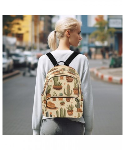 Retro Cactus Plant Women Backpack Purse Ladies Fashion Shoulder Bag Daypack Travel Bag 7.5L Small $16.42 Backpacks