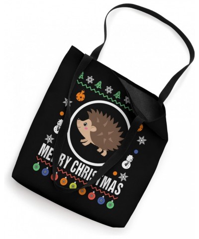 Merry Christmas Hedgehog Ugly Sweater Xmas Knit Tote Bag $12.98 Totes