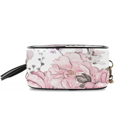 Shoulder Crossbody Bag With Metal Chain Strap for Women Girl Sunflower Butterfly Women's Wallet One Size Pink Flowers and Lea...