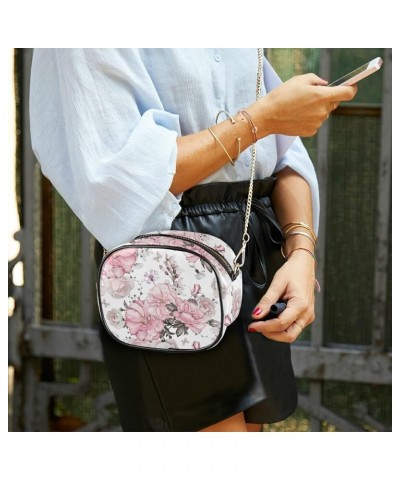 Shoulder Crossbody Bag With Metal Chain Strap for Women Girl Sunflower Butterfly Women's Wallet One Size Pink Flowers and Lea...