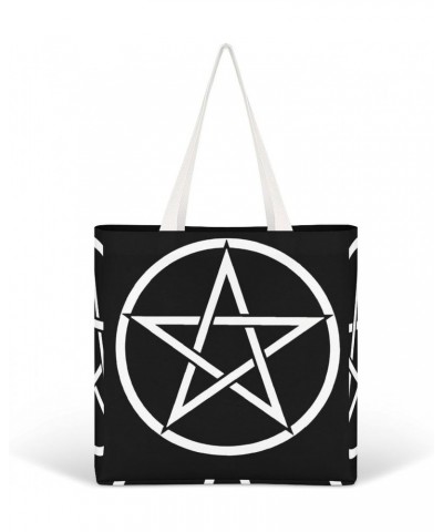 Pentacle Witch Modern Pagan Wicca Witchcraft CanvasTote Bag for Women Girl Canvas Shoulder Handbags Cute Large Purse $13.25 T...