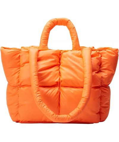 Puffer Tote Bag for Women Mini Down Satchel ​Hobo Bag Quilted Tote Bag Chic Purses (Color : Orange) Orange $26.96 Totes