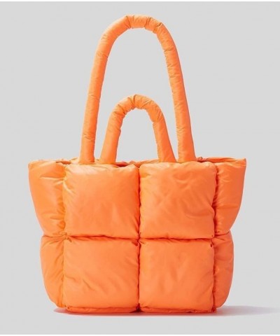 Puffer Tote Bag for Women Mini Down Satchel ​Hobo Bag Quilted Tote Bag Chic Purses (Color : Orange) Orange $26.96 Totes