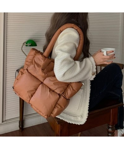 Puffer Tote Bag for Women Mini Down Satchel ​Hobo Bag Quilted Tote Bag Chic Purses (Color : Orange) Orange $26.96 Totes