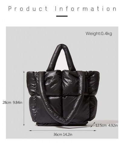 Puffer Tote Bag for Women Mini Down Satchel ​Hobo Bag Quilted Tote Bag Chic Purses (Color : Orange) Orange $26.96 Totes