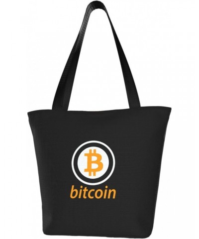 Bitcoin Logo Bitcoin Sign Women'S Casual One Shoulder Carry Shopping Bag Large Capacity Working Storage Handbag $15.07 Should...