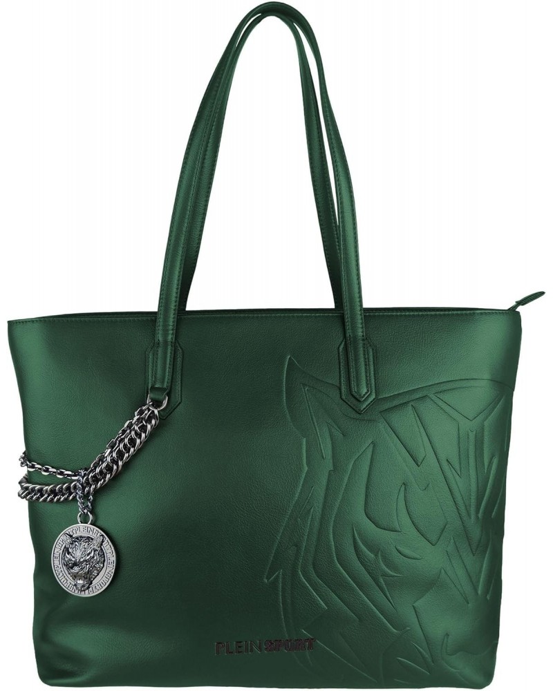 Green Polyurethane Shoulder Bag $104.12 Shoulder Bags